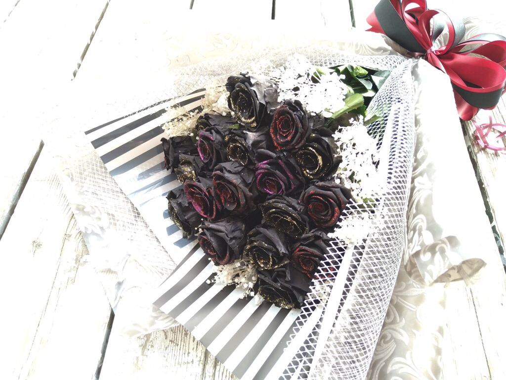 黒薔薇の花束